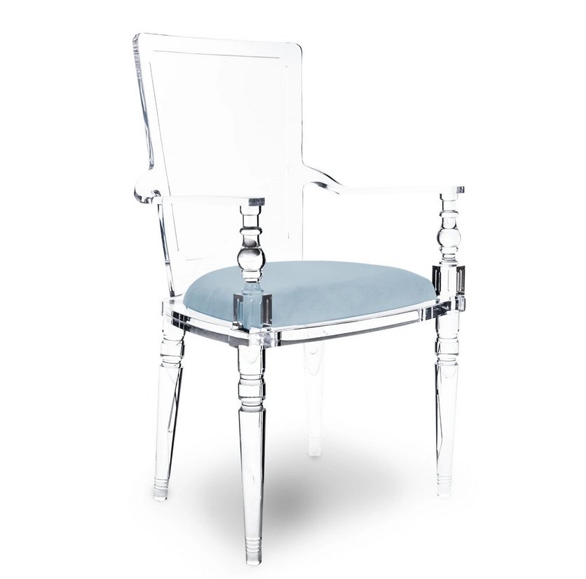 Juliette Clear Acrylic Lucite Arm Chair - Customizable